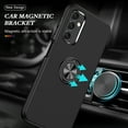 thumbnail image 5 of Allytech Hybrid Case for Samsung Galaxy A35 with 360° Rotatable Ring Kickstand, Soft TPU + Rugged PC, Screen Lens Protection Shockproof Anti-Fall Magnetic Car Mount Back Case - Black, 5 of 7