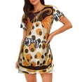 thumbnail image 1 of Easygdp Fall Farmhouse Pumpkins Camisón de manga corta para mujer, informal, estampado, 1 of 6