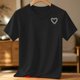 thumbnail image 5 of Camisetas de Cuello Redondo para Niñas - Camisetas de Manga Corta con Corazón de Pedrería, Blusas Ligeras Casuales de Verano Negras 7 Años, 5 of 8