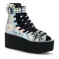 thumbnail image 2 of 2 3/4" PF Lace-Up Ankle High Sandal, Back Zip - Slv Hologram Vegan Leather, 6, 2 of 2