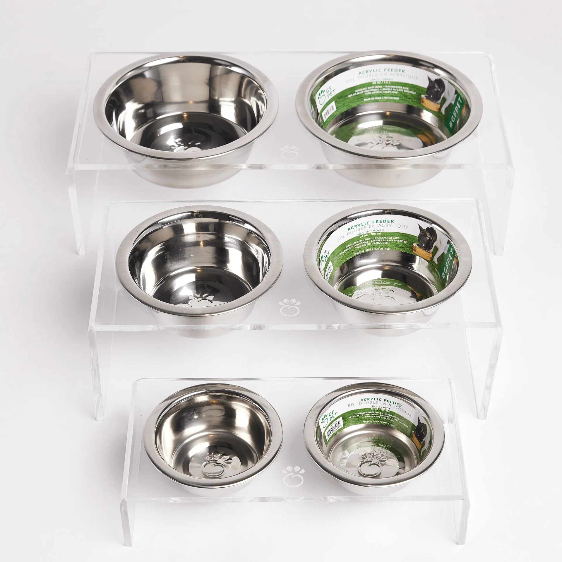 Acrylic Double Feeder - Clear - S