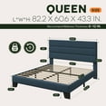 thumbnail image 6 of Einfach Queen Bed Frame, Platform Bed Frame with Panel Upholstered Fabric Headboard, Blue, 6 of 6