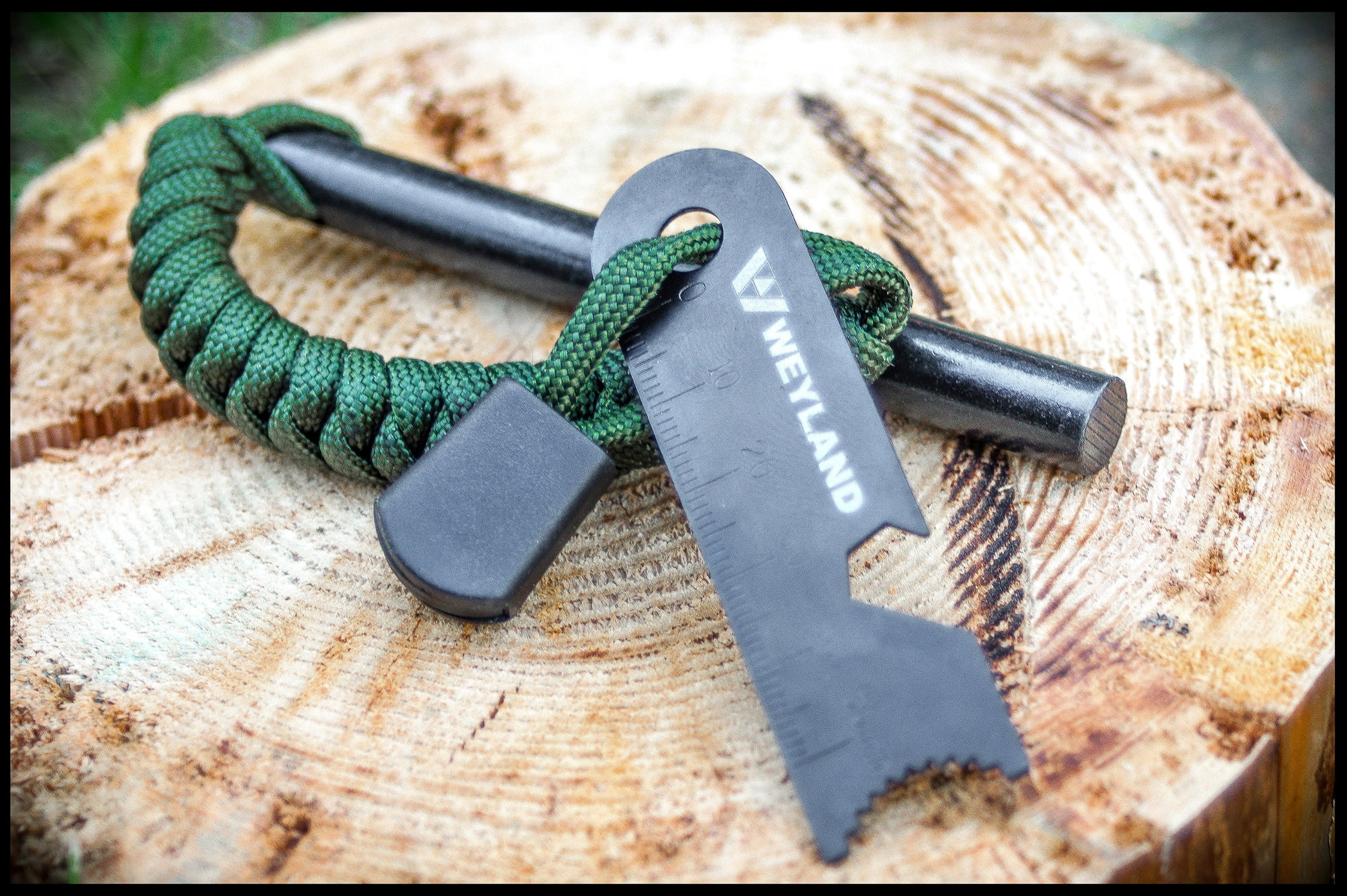 WEYLAND Fire Starting Kit - Ferro Rod & Magnesium Fire Starter, Flint & Steel Survival Tool for Camping, Bushcraft, Emergency Preparedness, Fatwood Fire Starter Sticks & Tinder for Outdoor Adventure