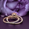 thumbnail image 3 of Gorgeous Art Nouvea 2.00 Carat Oval Cut Morganite And Diamond Moissanite Twirled Style Engagement Ring, Wedding Ring In 925 Sterling Silver With 18K Rose Gold Plating Gift For Her, Bridal Set, 3 of 3