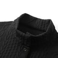 thumbnail image 5 of MeetoTime Mens Stand-up Collar Shirts Solid Color Long Sleeve Fleece Fall Winter Pullover Tops, 5 of 5