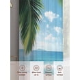 thumbnail image 6 of Coastal Ocean Sheer Curtains 96 Inch Length 2 Panels Set, Sandy Beach Coconut Tree Blue Sky Scenery Voile Window Treatment Semi Sheer Long Curtains Drapes for Bedroom/Living Room/Kitchen 52"x96"x2, 6 of 7
