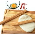 thumbnail image 4 of Ideas Olives Wooden Rolling Pin, Natural Wood Dough Roller, French Rolling Pins for Baking, Thin Non-Toxic Rolling Pin for Fondant Pasta Bread Pizza, Wooden Pizza Rolls with No Dents 11.5", 4 of 5
