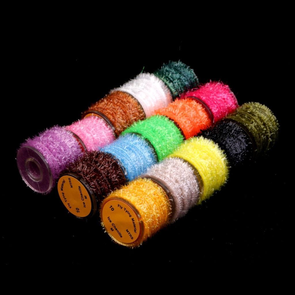 Almencla 15 Colors Ice Roll Fly Tying Materials Tinsel Cactus