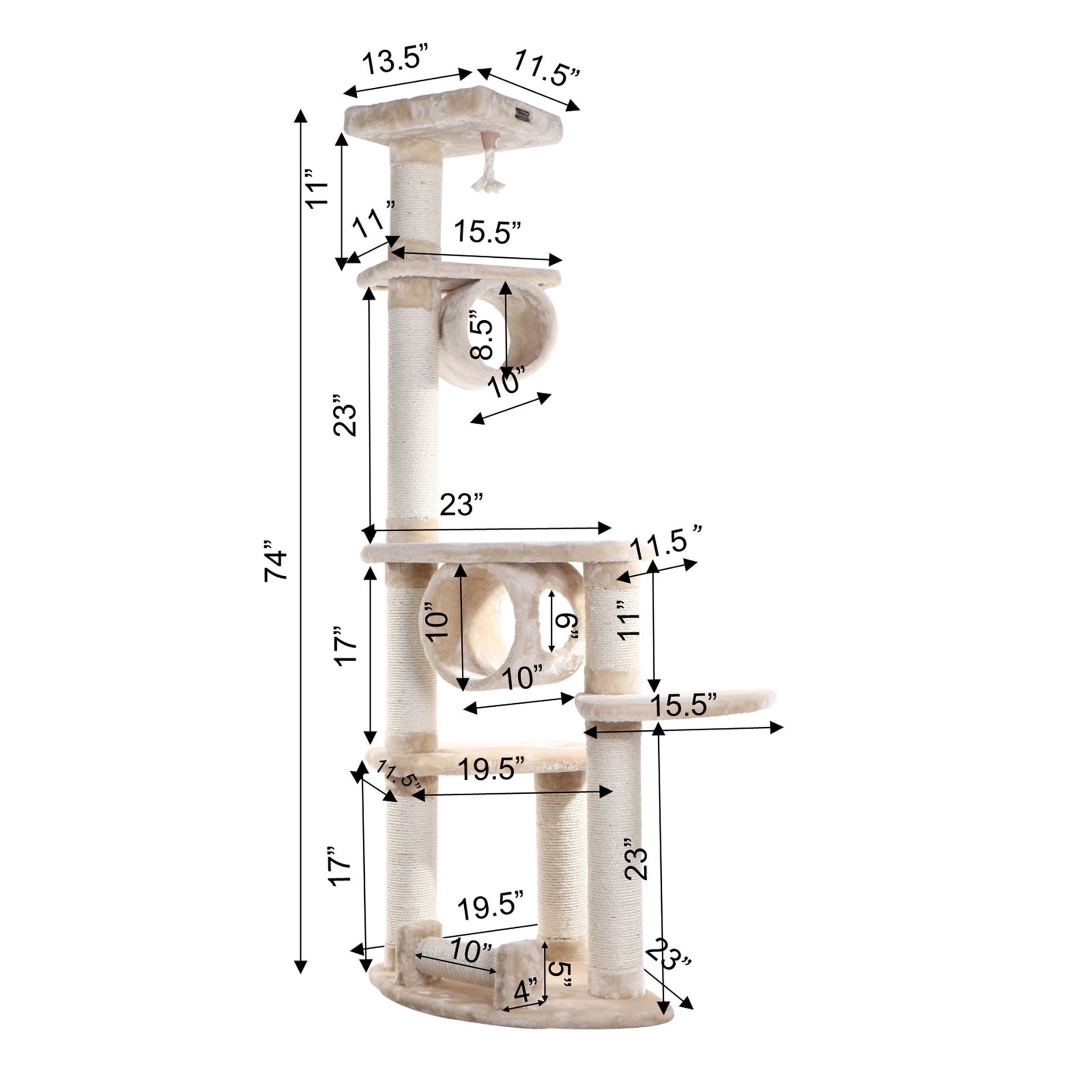 Armarkat Classic Cat Tree Model A7463A, 74 inch Beige
