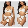 thumbnail image 3 of Conjunto de lencería sexy de 3 piezas con escote en V profundo y tirantes en la cadera, estilo europeo y americano, 3 of 6