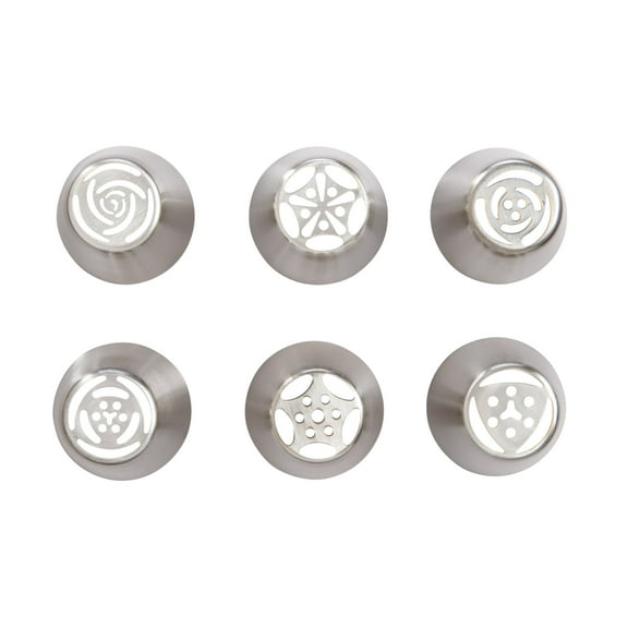Mrs. Anderson’s Baking Russian Cake Decorating Tips, 6-Piece Set, 18/8 Stainless Steel