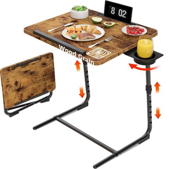 Mesa auxiliar plegable para TV NUTIKAS, ajustable, de madera