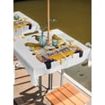 thumbnail image 2 of Outdoor Tablecloths with Umbrella Hole & Zipper, Yellow Gnomes 60x60 Inch Square Tablecloths, Cartoon Cute Honey Daisy Flowers Bees Waterproof Table Cloth, Patio/Pool/Picnic Table Covers, 2 of 8