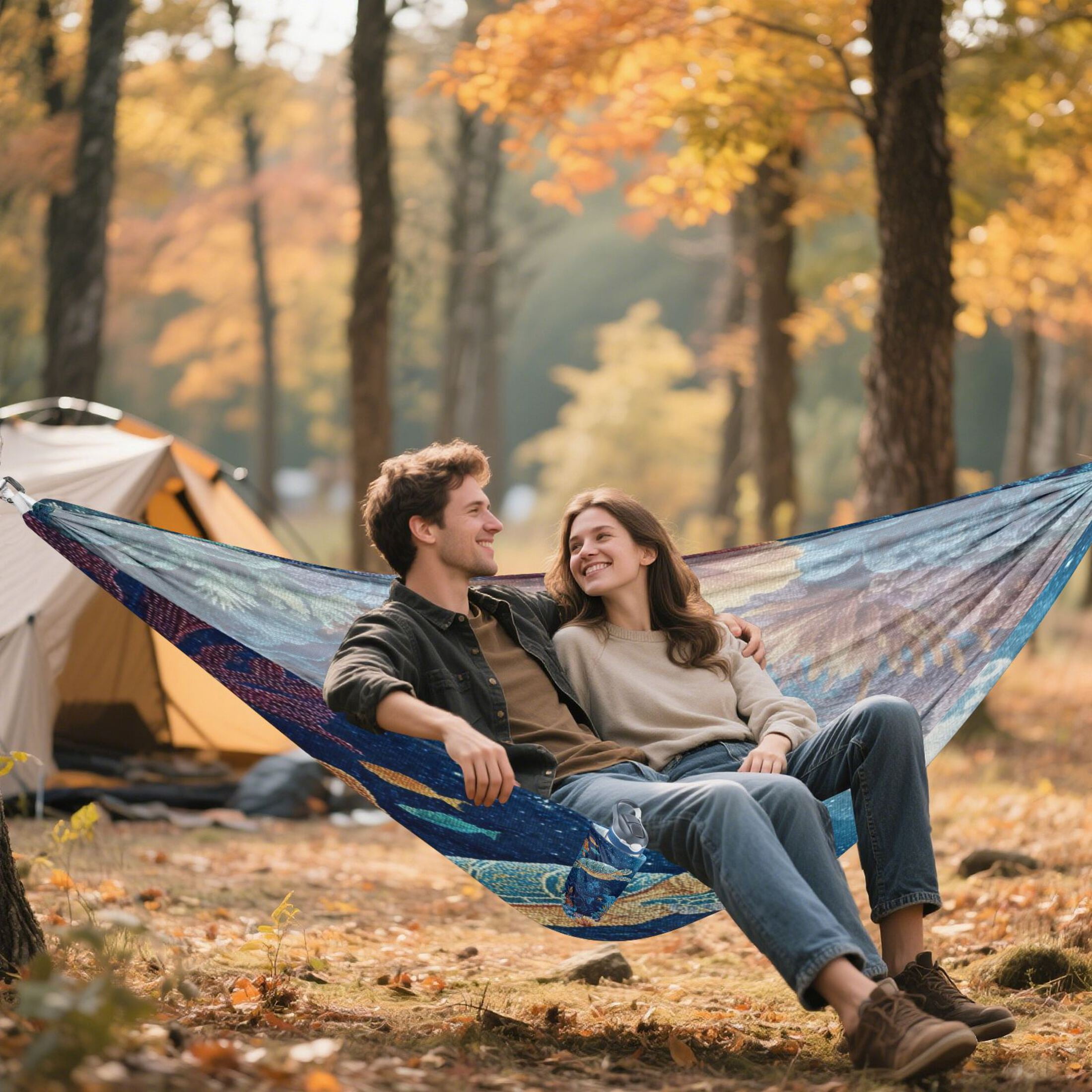 Hammock Camping Hammock Nylon Portable Hammock Travel Camping Hammock Blue Sea Coral Jellyfish