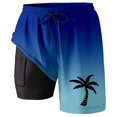 thumbnail image 3 of Board Shorts Men's Male Swim Trunks With Liner Inseam Board Shorts Bathing Suit With Pockets Beach Shorts Blue S, 3 of 4