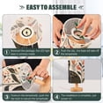 thumbnail image 4 of Flowers Leaves and Black Cat Table Lamp USB Bedside Desk Nightstand Lamp Printed Gifts Small Lamp Wood Base for Bedroom Living Room Kids Room College Dorm, 4 of 7