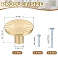 thumbnail image 2 of Uxcell Cabinet Knobs Modern Round Drawer Pulls Zinc Alloy Furniture Handle for Closet Dresser Cupboard Kitchen Bedroom Bathroom 2 Gold, 2 of 7