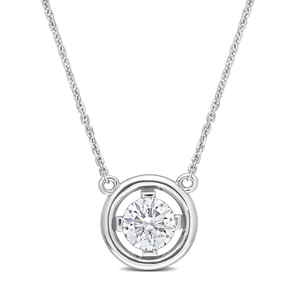 Everly Women's Created Moissanite 14k White Gold Necklace