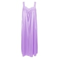 thumbnail image 3 of Women's Sleeveless Ice Silk Nightgown Loose Plus Size Sleep Dress Lace Trim Breathable Cooling Summer Nightshirt Lightweight Casual Lounge Homewear Comfortable for Women, 3 of 3