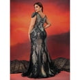 thumbnail image 5 of AURA Plus Size Sequin V Neck Evening Gown Short Sleeve Elegant Formal Cocktail Party Maxi Dress for Women, 5 of 6