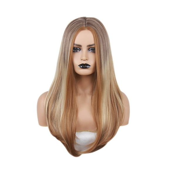 Fashion Womens Full Wig Blonde Long Straight Full Wigs Party Hair Wigs