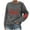 Dark Gray, variant on Women Long Sleeve Sweatshirts Round Neck Pullover Loose Lightweight Blouse Tops Light Blue M