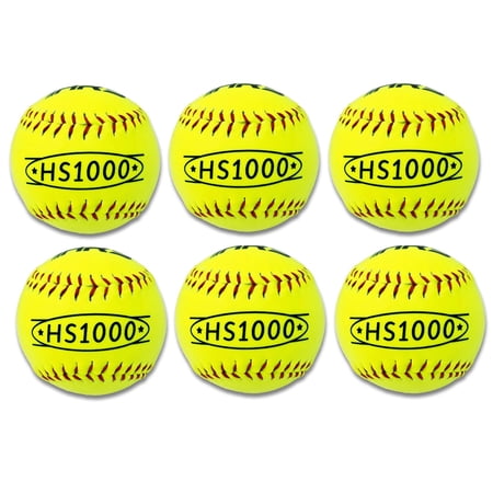 Hit Run Steal 12-inch Practice Softballs - Official Size and Weight 6-Pack
