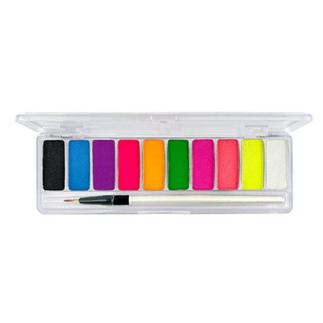 Pinturas corporales que brillan en la oscuridad con pincel Pintura de arte corporal profesional Maquillaje con color negro