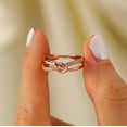thumbnail image 3 of Mother Daughter Friendship Knot Love Rings for Women 925 Sterling Silver Rose Gold Cubic Zirconia Infinity Promise Ring Birthday Wedding Band Jewelry Gifts for Mom Sister Daughter, 3 of 6