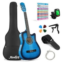 Moukey Guitar for Beginner 38" Starter Acoustic Guitars Kits with Gig Bag, Strap, Tuner and Pick, Blue