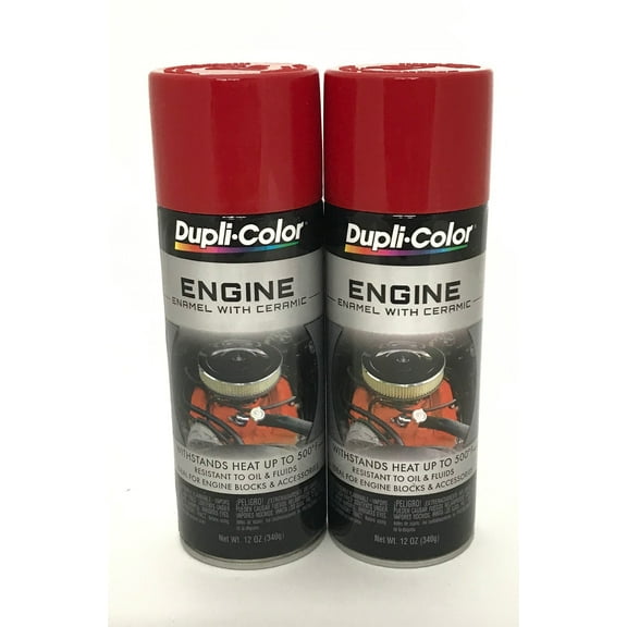 Duplicolor DE1653-2 PACK Engine Enamel with Ceramic Red color - 12 oz Aerosol Can