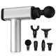 thumbnail image 1 of Pistola de Masaje Eléctrica para Músculos, 5 Velocidades Ajustables, 6 Cabezales, Batería Recargable, Diseño Ergonómico, Ideal para Gimnasio o Casa, Color Plata, 1 of 6