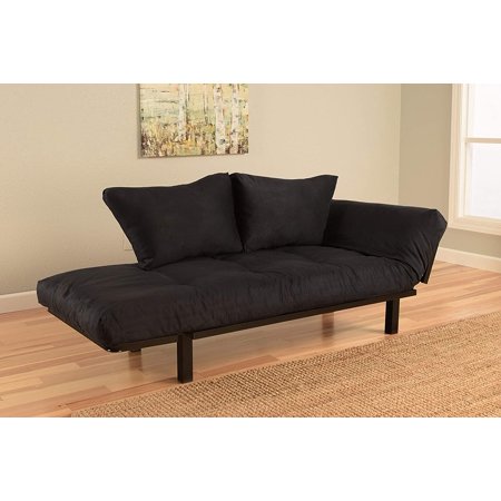 Best Futon Lounger - Mattress - Sit Lounge Sleep - Small Furniture for College Dorm, Bedroom Studio Apartment Guest Room Covered Patio Porch (Black)