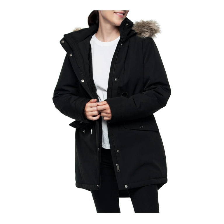 Rokka Rolla Women s Mini Fur Lined Winter Coat with Faux Fur Hood