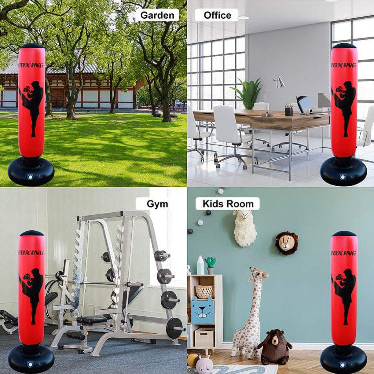 X XBEN Punching Bag, Freestanding Kickboxing Heavy Standing Punching Boxing Bag, with Stand, for kids, Men and Women, Teens and Youth, at Home, Gym or Office