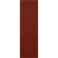 thumbnail image 5 of Ekena Millwork 12"W x 57"H True Fit PVC Center Circle Arts & Crafts Fixed Mount Shutters, Pepper Red (Per Pair - Hardware Not Included), 5 of 7