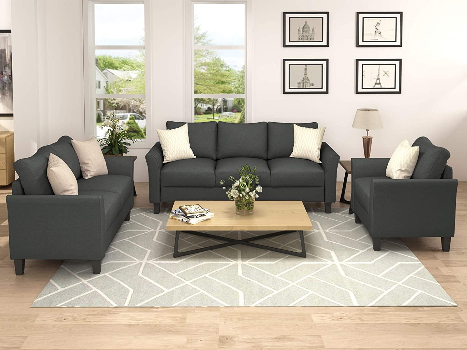 Lemonbest Designs 3 Pieces Living Room Couch Sets