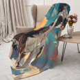 Qokaie Colorful Sky Puppy Drawing Flannel Blanket , Luxurious Ultra