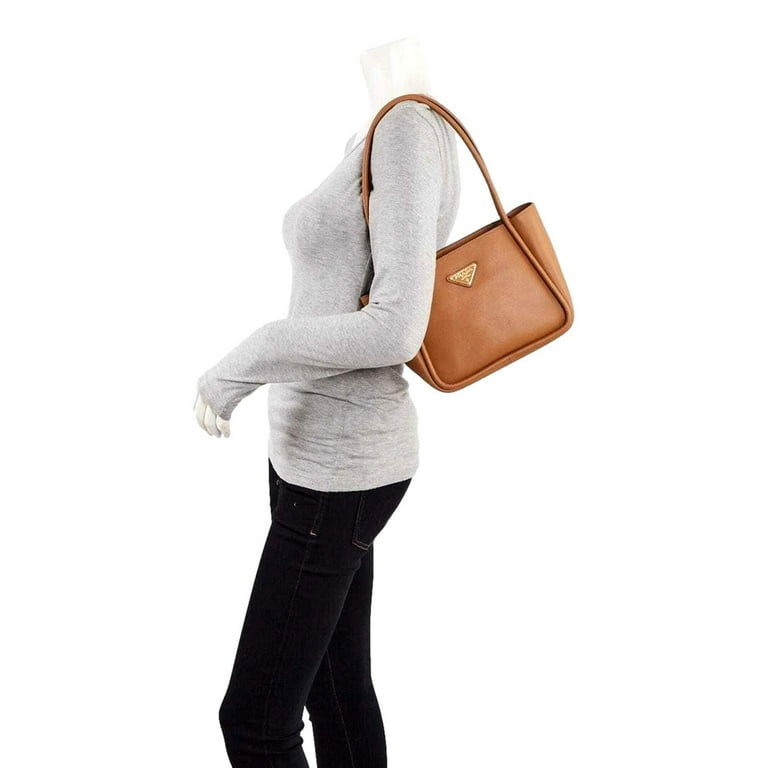 ショルダーバッグ・ポシェット Prada Small Shoulder Bag In Soft Grain Leather Prada Soft Grain Leather Caramel Brown Small Shoulder Bag