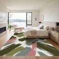 thumbnail image 3 of ODIKA 2'x3' Machine Washable Non-Slip Area Rug, Abstract Cream High Traffic Rug, Green, 1284507, 3 of 7