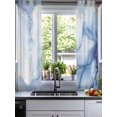 thumbnail image 2 of Blue Marble Sheer Curtains 45 Inch Length 2 Panels Set for Living Room/Bedroom, Gradual Modern Abstract Art Kitchen Curtains with Grommet Semi-Sheer Curtains Drapes Voile Window Treatments 42"x45"x2, 2 of 7