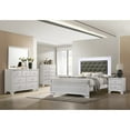 thumbnail image 5 of Tcbosik Modern Queen Size Upholstered Platform Bed with LED Light and Button Tufted Headboard, Box Spring Needed, White, 5 of 5