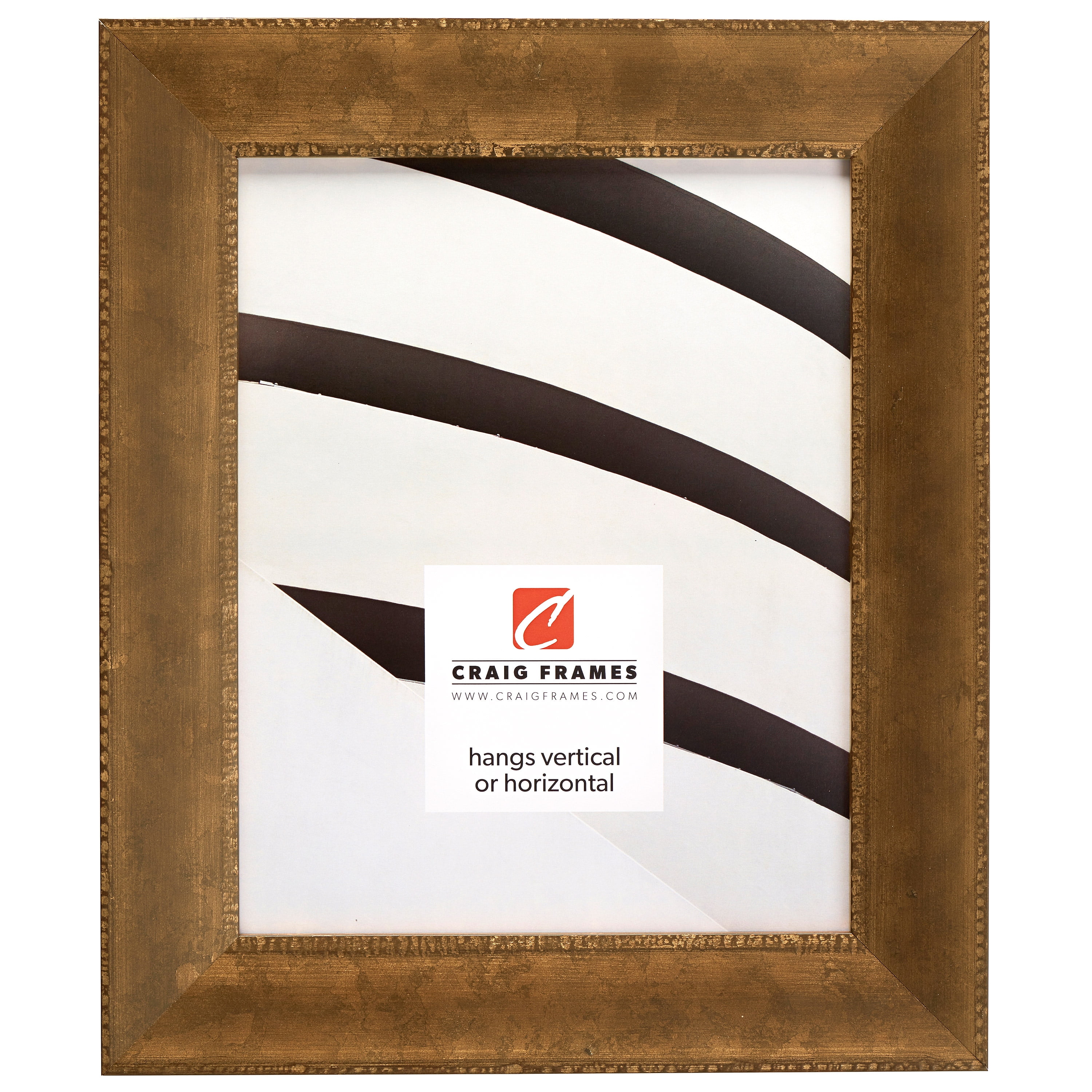 Craig Frames Patina 175 10 x 13 Inch Picture Frame Matted to Display a 7 x 10 Inch Photo Distressed Copper and Black