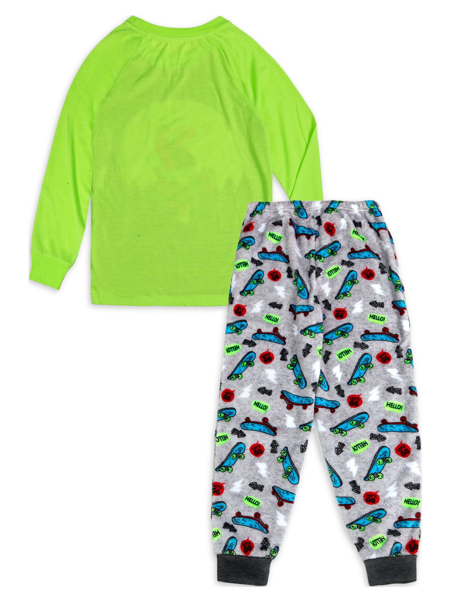 Wonder Nation Boys Long Sleeve Top and Pants Pajama Set, 2-Piece, Sizes 4-18 & Husky - image 2 of 3