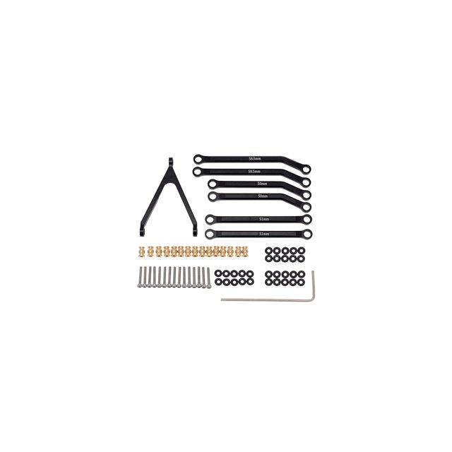 Vogacara Kit de varillas de tracción, accesorio de actualización resistente, piezas de juguete para vehículos RC Car 1/24, conjunto de conexión de Kits de construcción modelo Negro Vogacara FN010633-02