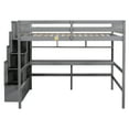 thumbnail image 7 of Grey Loft Bed With Desk, Storage Shelves And Reliable Staircase For A Secure Peaceful Bedroom Full Size - Elevate Your Bedroom's Practicality Style, 7 of 7