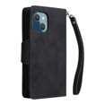 thumbnail image 2 of Nalacover For iPhone 14 Plus Zipper Wallet Case,360 Protection Stylish PU Leather Shockproof Magnetic Flip Holder 6 Card Slots and 2 Cash Pockets Cover with Detachable Wrist Strap,Black, 2 of 15