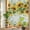 yellow, variant on Pineapple Privacy Window Film, Decorative Stained Glass Window Film, Yellow Fruit Navy Blue Summer Tropical Resuable Rainbow Static Cling for Home Bathroom Living Room Glass Door 23.6"x59"