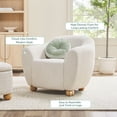 thumbnail image 6 of 2-Pack Walker Edison Contemporary Bouclé Accent Chairs with Wood Legs, Ivory, 6 of 7
