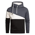 thumbnail image 2 of ASFGIMUJ Men's Casual Color Matching Long Sleeved Fashion Tether Pullover Top, 2 of 3